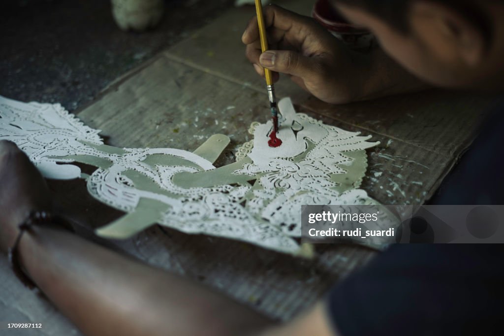 Java Puppet Java Making Shadow Puppet Wayang Kuli Or Shadow Puppet High-Res Stock ...