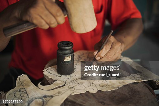 Java, Making shadow puppet, wayang kuli or shadow puppet Java, Making shadow puppet, wayang kuli or shadow puppet