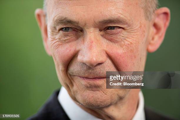 Pascal Lamy, director general of the World Trade Organization , reacts during a Bloomberg Television interview on the opening day of the St....