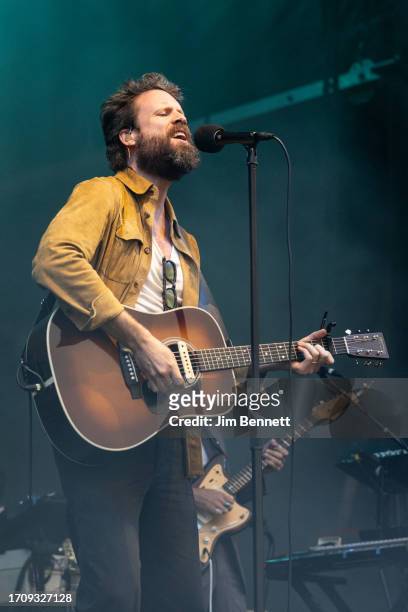 Singer, songwrtier and guitarist Father John Misty performs live on stage at Doheny State Beach on September 29, 2023 in Dana Point, California.
