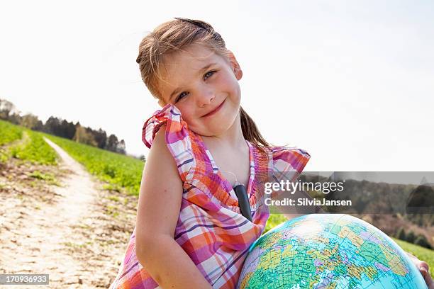 diabetes girl and globe - insulin pump stock pictures, royalty-free photos & images