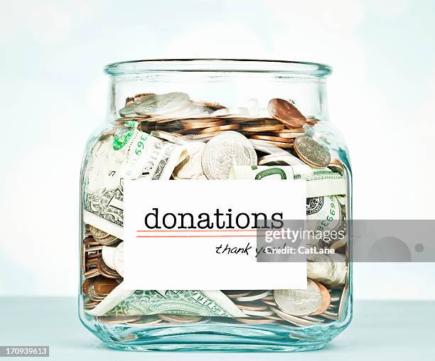 donation jar - money donation stock pictures, royalty-free photos & images
