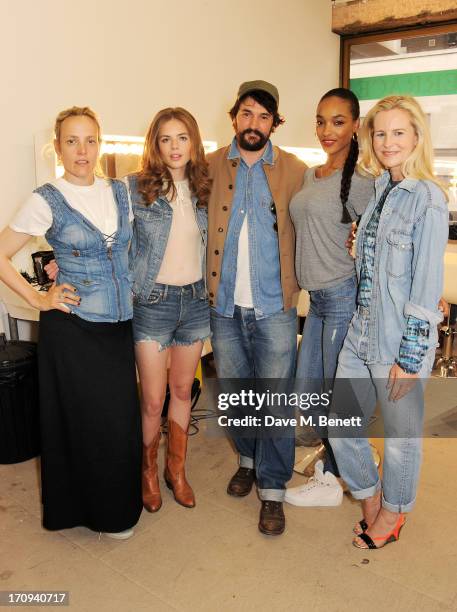 Bay Garnett, Rosie Tapner, Tom Craig, Jourdan Dunn and Alannah Weston attend the launch of 'Denim Lovers', Selfridges' new advertising campaign...