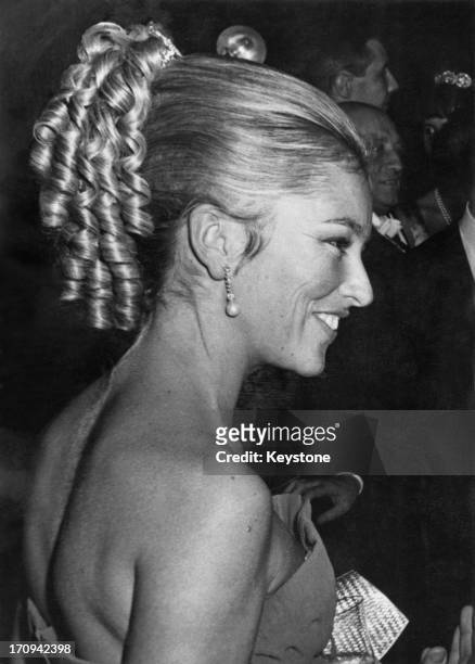 Princess Paola of Belgium at a reception in Luxembourg, 23rd October 1967.