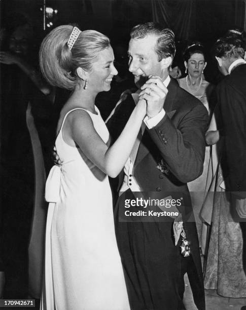 Princess Paola of Belgium and Prince Alfred of Belgium dancing during the Waterloo Ball, Brussels, 17th June 1965.
