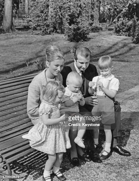 Princess Paola of Belgium and Prince Alfred of Belgium with their children, Princess Astrid of Belgium , Prince Laurent of Belgium , and Prince...