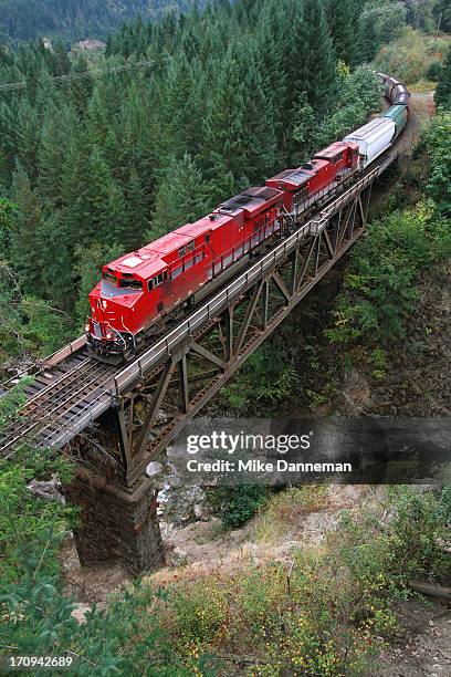 crossing spuzzum creek - railway bridge stock pictures, royalty-free photos & images