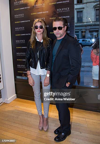 Dancer Hailey Baldwin and actor Stephen Baldwin attend Solstice Sunglasses Annual Summer Soiree In Flatiron at Solstice Sunglass Boutique on June 19,...