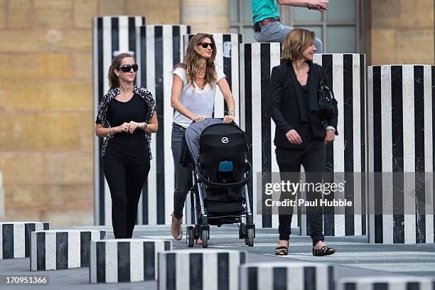 Model Gisele Bundchen and her sister Rafaela Bundchen are sighted at the Palais Royal on June 20, 2013 in Paris, France.