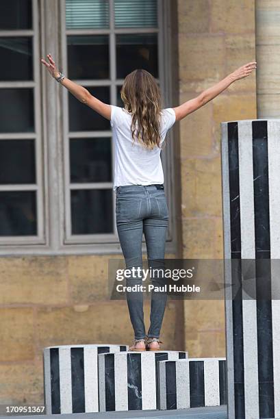 Model Gisele Bundchen is sighted at the Palais Royal on June 20, 2013 in Paris, France.