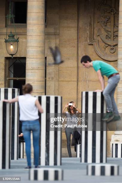 Model Gisele Bundchen is sighted at the Palais Royal on June 20, 2013 in Paris, France.