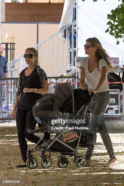 Model Gisele Bundchen and her sister Rafaela Bundchen are sighted at the Palais Royal on June 20, 2013 in Paris, France.