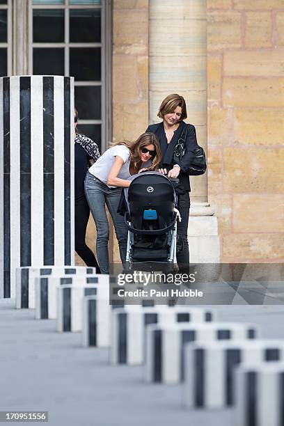 Model Gisele Bundchen is sighted at the Palais Royal on June 20, 2013 in Paris, France.