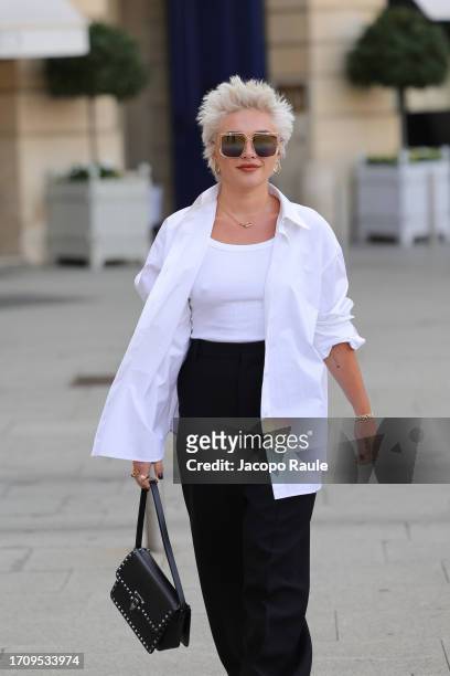 Florence Pugh is seen during the Womenswear Spring/Summer 2024 as part of Paris Fashion Week on September 30, 2023 in Paris, France.