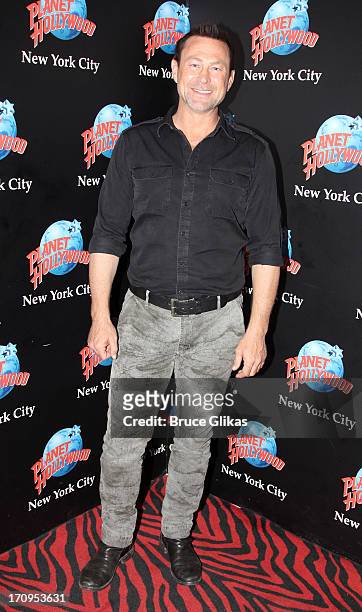 Grant Bowler promotes Syfy Network's "Defiance" as he visits Planet Hollywood Times Square on June 19, 2013 in New York City.