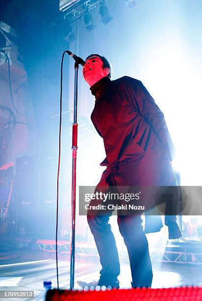 Liam Gallagher of Beady Eye performs at The Camden Centre on June 20, 2013 in London, England.