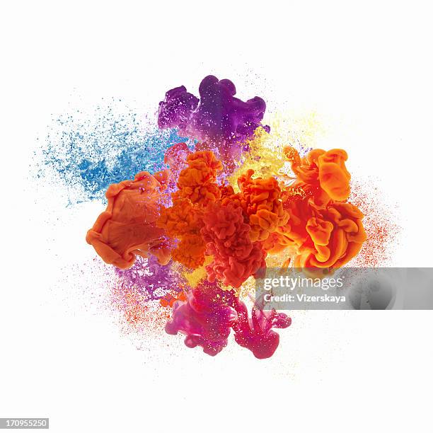 farbe explosion - color explosion water stock-fotos und bilder