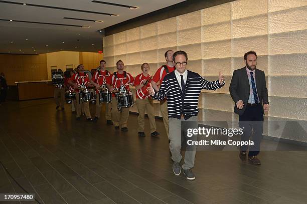 Jason Sklar and Randy Sklar lead the Gallant Entertainment Drumline at the MTV, VH1, CMT & LOGO 2013 O Music Awards on June 20, 2013 in New York City.