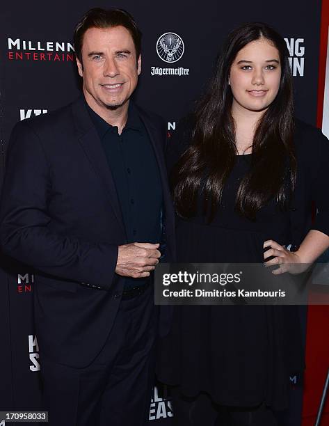 Actor John Travolta and Ella Bleu Travolta attend the "Killing Season" New York Premiere at Sunshine Landmark on June 20, 2013 in New York City.