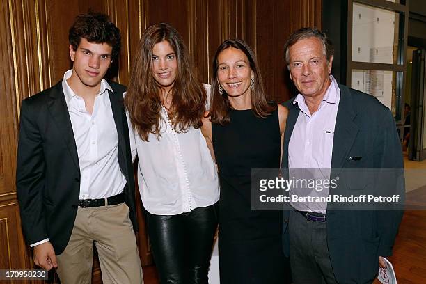 Prince Alexandre Poniatowski with his wife Princess Ariane and their children Jean and Victoria attend 'Arty Bike' Auction to benefit Association des...