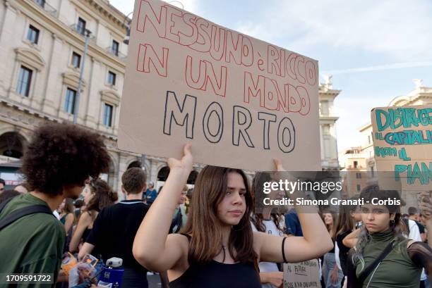 Thousands of young students demonstrate with banners and placards against climate change, for a better future, and for Governments to take a stand on...