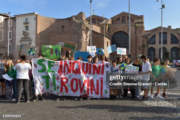 Thousands of young students demonstrate with banners and placards against climate change, for a better future, and for Governments to take a stand on...