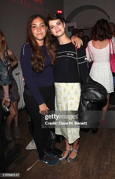 Miquita Oliver and Pixie Geldof attend the Carrera Ignition Night at The House of St Barnabas on June 20, 2013 in London, England.