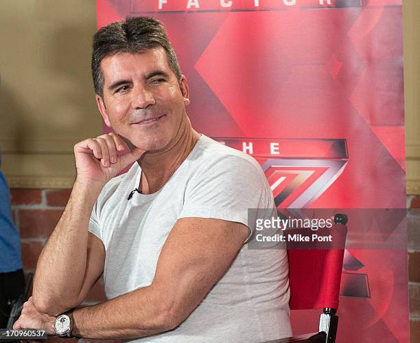 Simon Cowell attends "The X Factor" Judges press conference at Nassau Veterans Memorial Coliseum on June 20, 2013 in Uniondale, New York.