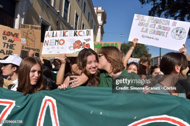 Thousands of young students demonstrate with banners and placards against climate change, for a better future, and for Governments to take a stand on...