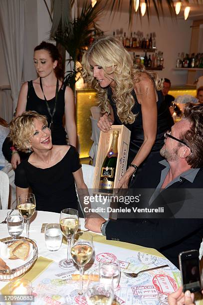 Meg Ryan, Tiziana Rocca and John Mellencamp attend Gala Dinner For Meg Ryan Hosted By Taormina Filmfest And Alviero Martini at La Giara on June 20,...