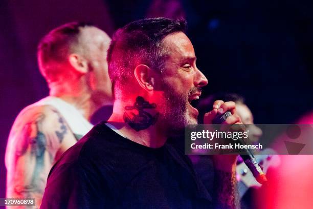 Singer Nathan Gray of Boysetsfire performs live during a concert at the Astra on June 20, 2013 in Berlin, Germany.