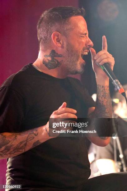 Singer Nathan Gray of Boysetsfire performs live during a concert at the Astra on June 20, 2013 in Berlin, Germany.