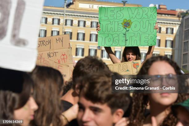 Thousands of young students demonstrate with banners and placards against climate change, for a better future, and for Governments to take a stand on...