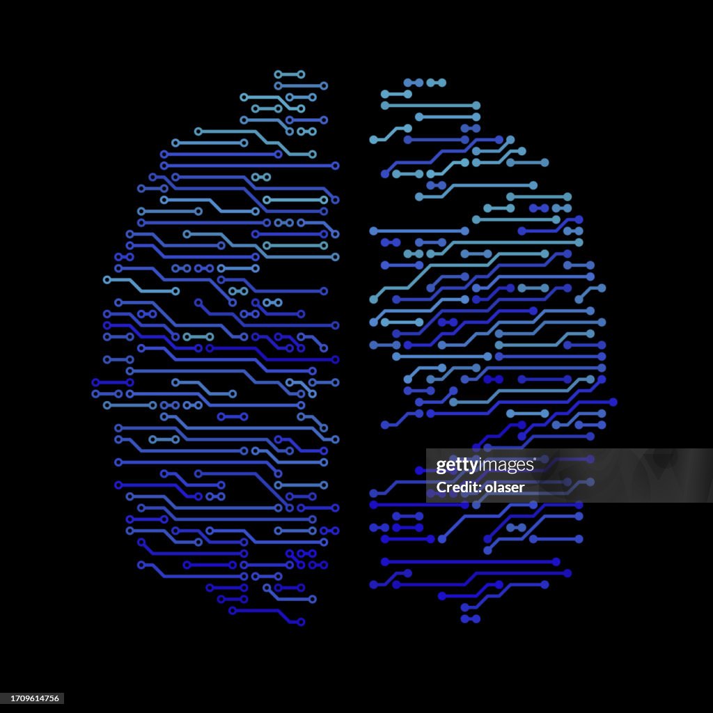 Brain Line Pattern Circuit Board Designed To Resemble A Brain Showcasing Distinct Wiring ...