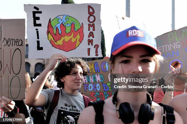 Thousands of young students demonstrate with banners and placards against climate change, for a better future, and for Governments to take a stand on...