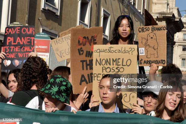 Thousands of young students demonstrate with banners and placards against climate change, for a better future, and for Governments to take a stand on...