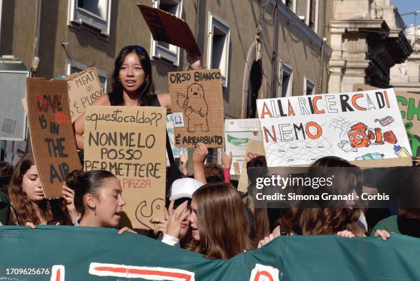 Thousands of young students demonstrate with banners and placards against climate change, for a better future, and for Governments to take a stand on...