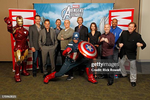 The cast and creative team Jeph Loeb and Steven T. Seagle at the "Marvel's Avengers Assemble" press event in Burbank, California . "Marvel's Avengers...