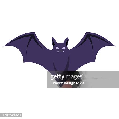 Bat Icon Flat Design. Bat Icon Flat Design.