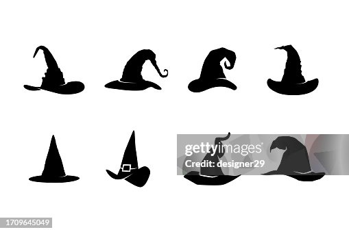 Wizard Witch Hats Set Vector Design. Wizard Witch Hats Set Vector Design.