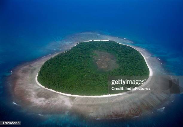 Aerial view of one of the islands in Andaman and Nicobar islands, India.