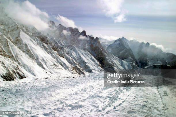 Siachen glacier through Indian Air Force chopper, Ladakh, Jammu and Kashmir, India.