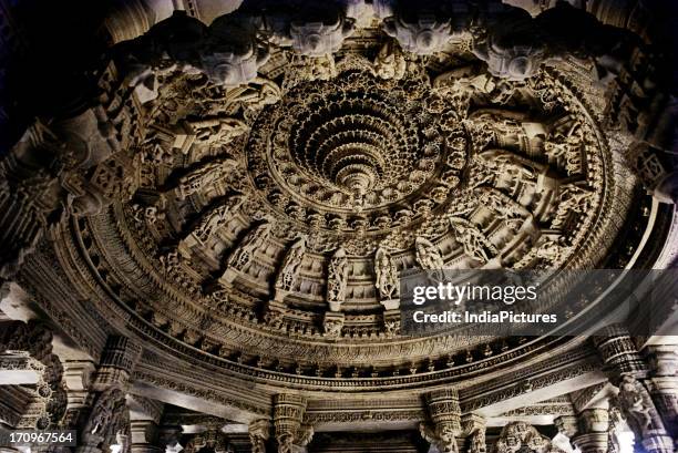 Ceiling of Dilwara Jain Temple, Mount Abu, Rajasthan, India.