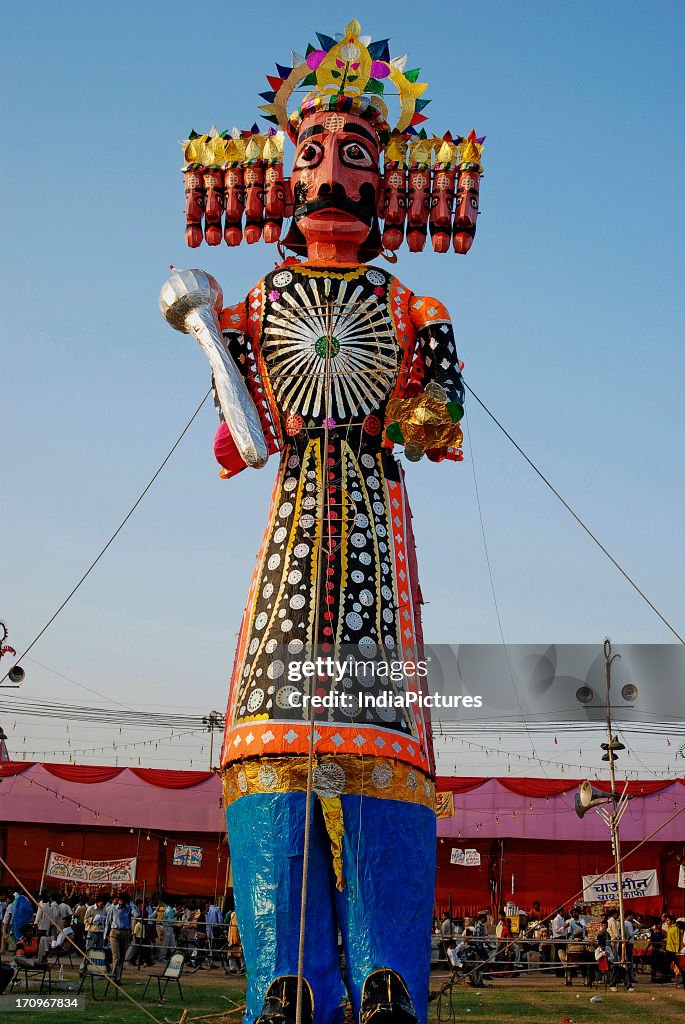 A Gigantic Effigy Of The Ten headed Ravana Put Up On Dussehra News a-gigantic-effigy-of-the-ten-headed-ravana-put-up-on-dussehra-news