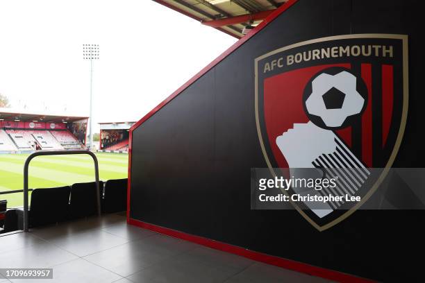 General view inside the stadium prior to the Premier League match between AFC Bournemouth and Arsenal FC at Vitality Stadium on September 30, 2023 in...