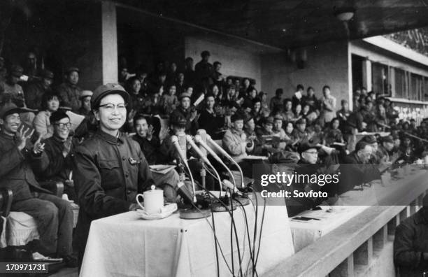 Jiang qing addressing the red guards, march 19, 1969.