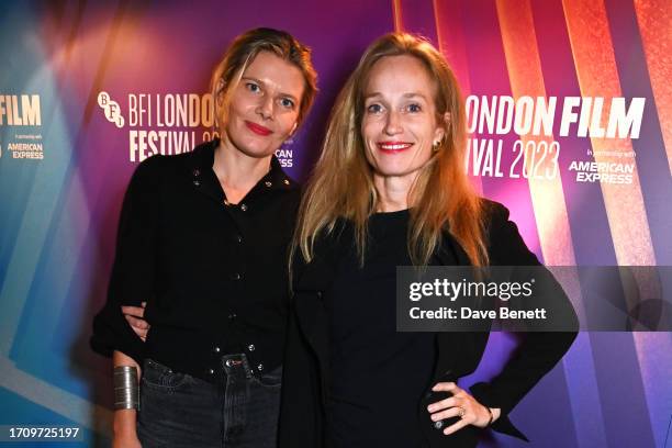 Svetlana Zill and Alexis Bloom attend the "Catching Fire: The Story Of Anita Pallenberg" screening during the 67th BFI London Film Festival at The...