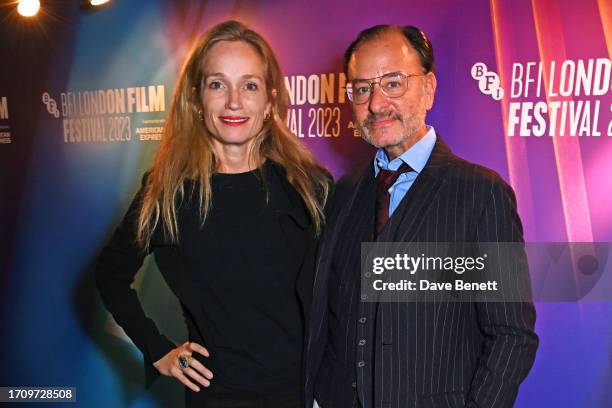 Alexis Bloom and Fisher Stevens attend the "Catching Fire: The Story Of Anita Pallenberg" screening during the 67th BFI London Film Festival at The...
