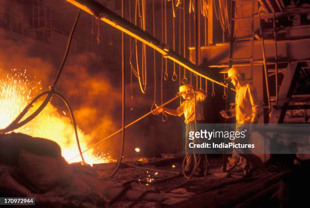 Steel furnace, at SAIL plant Bokaro, Jharkhand, India.