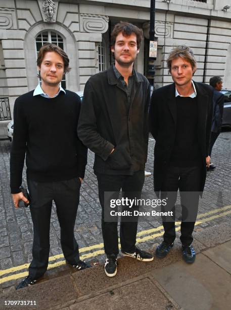 Sascha von Bismarck, Caspar von Bismarck and Count Nikolai von Bismarck attend the "Catching Fire: The Story Of Anita Pallenberg" screening during...